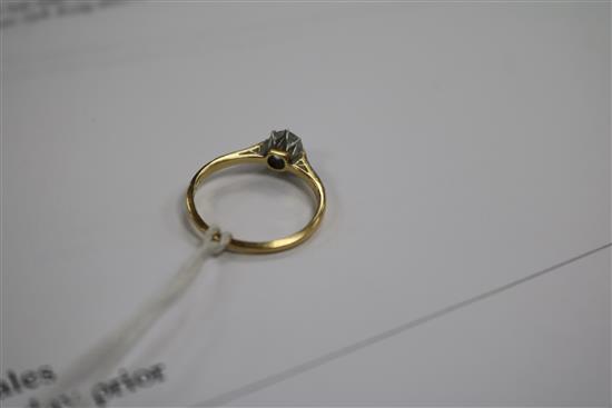 An 18ct gold and platinum solitaire diamond ring,